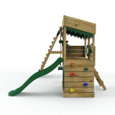 Rebo Lookout Tower Playhouse with Swing and Climbing Wall plus 6ft Slide - Ascent