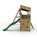 Rebo Lookout Tower Playhouse with Swing and Climbing Wall plus 6ft Slide - Crest