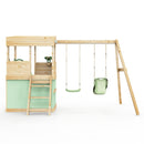 Rebo Lookout Tower with Double Swing, Wave Slide, Adventure and Den Packs
