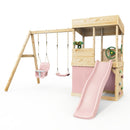 Rebo Lookout Tower with Double Swing, Wave Slide, Adventure and Den Packs