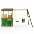 Rebo Lookout Tower with Double Swing, Wave Slide, Adventure and Den Packs
