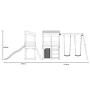Rebo Lookout Tower with Double Swing, Wave Slide, Adventure and Den Packs