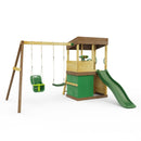 Rebo Lookout Tower with Double Swing, Wave Slide, Adventure and Den Packs