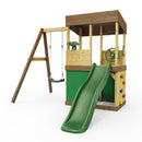 Rebo Lookout Tower with Single Swing, Wave Slide, Adventure and Den Packs