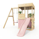 Rebo Lookout Tower with Single Swing, Wave Slide, Adventure and Den Packs