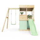 Rebo Lookout Tower with Single Swing, Wave Slide, Adventure and Den Packs
