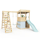 Rebo Lookout Tower with Single Swing, Wave Slide, Climbing Wall, Adventure and Den Packs