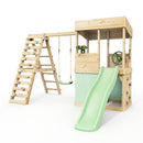 Rebo Lookout Tower with Single Swing, Wave Slide, Climbing Wall, Adventure and Den Packs