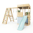 Rebo Lookout Tower with Single Swing, Wave Slide, Climbing Wall, Adventure and Den Packs