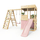 Rebo Lookout Tower with Single Swing, Wave Slide, Climbing Wall, Adventure and Den Packs