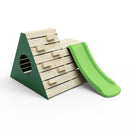Rebo Mini Wooden Climbing Pyramid Adventure Playset with Slide - Green