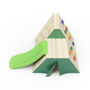 Rebo Mini Wooden Climbing Pyramid Adventure Playset with Slide - Green