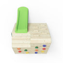 Rebo Mini Wooden Climbing Pyramid Adventure Playset with Slide - Green
