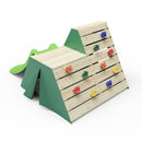 Rebo Mini Wooden Climbing Pyramid Adventure Playset with Slide - Green