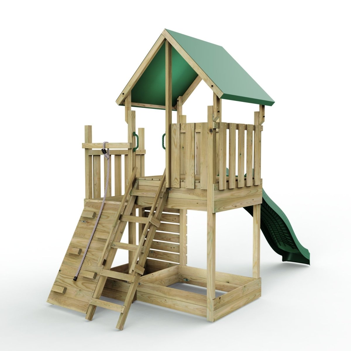 Rebo Modular Wooden Climbing Frame Adventure Playset - M3 plus Ramp
