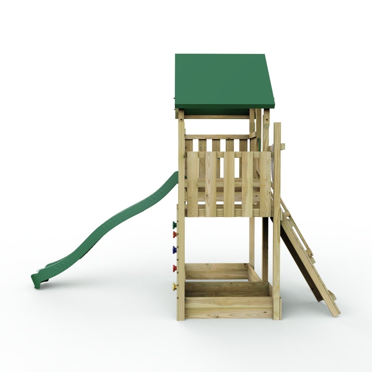 Rebo Modular Wooden Climbing Frame Adventure Playset - M3 plus Ramp