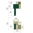 Rebo Modular Wooden Climbing Frame Adventure Playset - M3 plus Ramp