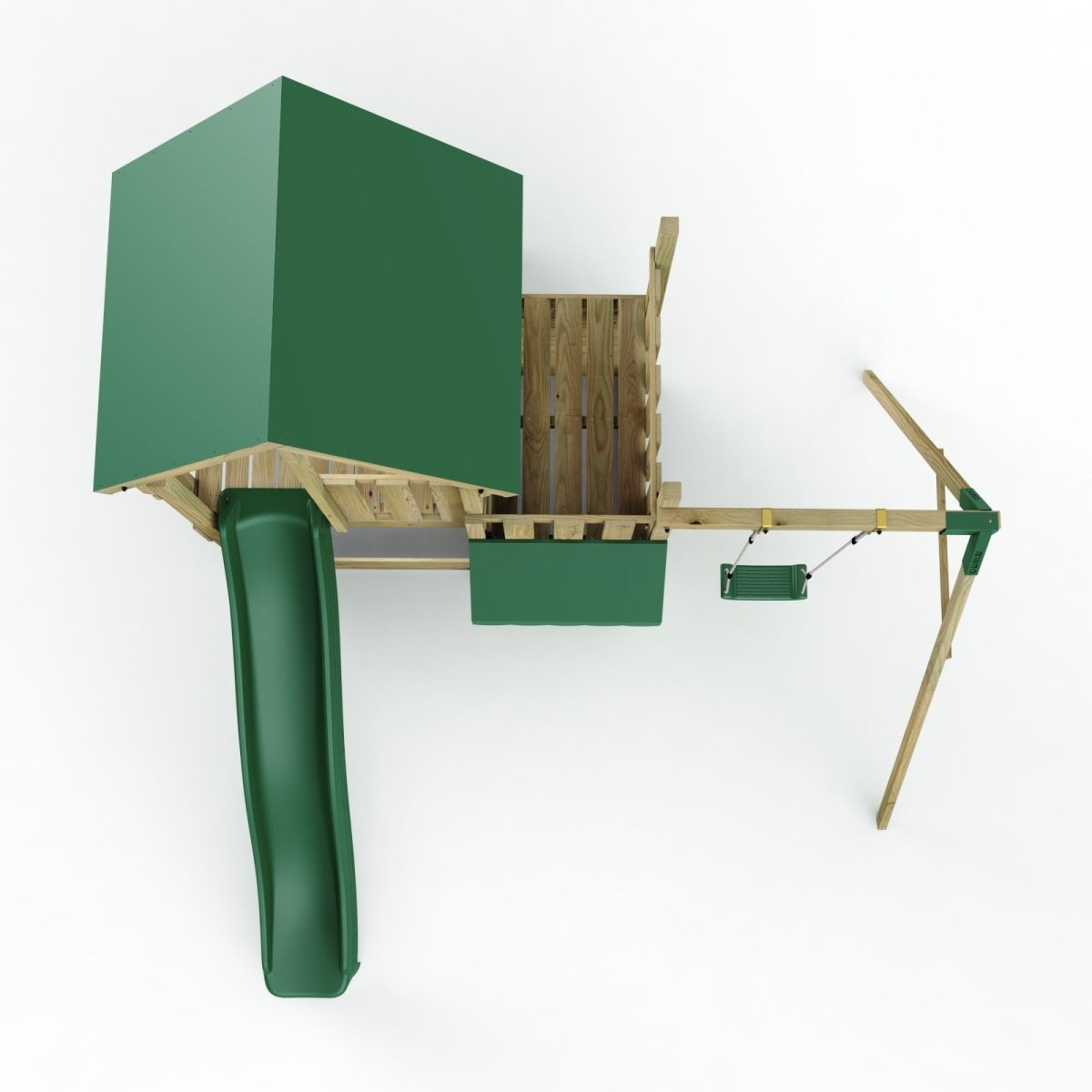 Rebo Modular Wooden Climbing Frame Adventure Playset - M3 plus Shop & Single Swing