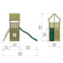 Rebo Modular Wooden Climbing Frame Adventure Playset - M7 with Den