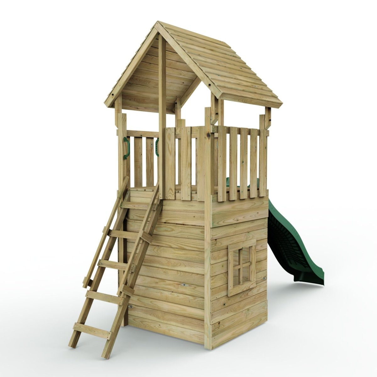 Rebo Modular Wooden Climbing Frame Adventure Playset - M7 with Den