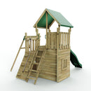 Rebo Modular Wooden Climbing Frame Adventure Playset - M8 plus Ramp & Single Swing