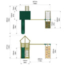 Rebo Modular Wooden Climbing Frame Adventure Playset - Swing and Climb Haldon