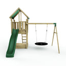 Rebo Modular Wooden Climbing Frame Adventure Playset - Swing Charnwood
