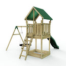 Rebo Modular Wooden Climbing Frame Adventure Playset - Swing Charnwood