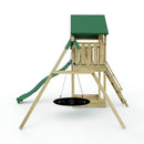 Rebo Modular Wooden Climbing Frame Adventure Playset - Swing Charnwood