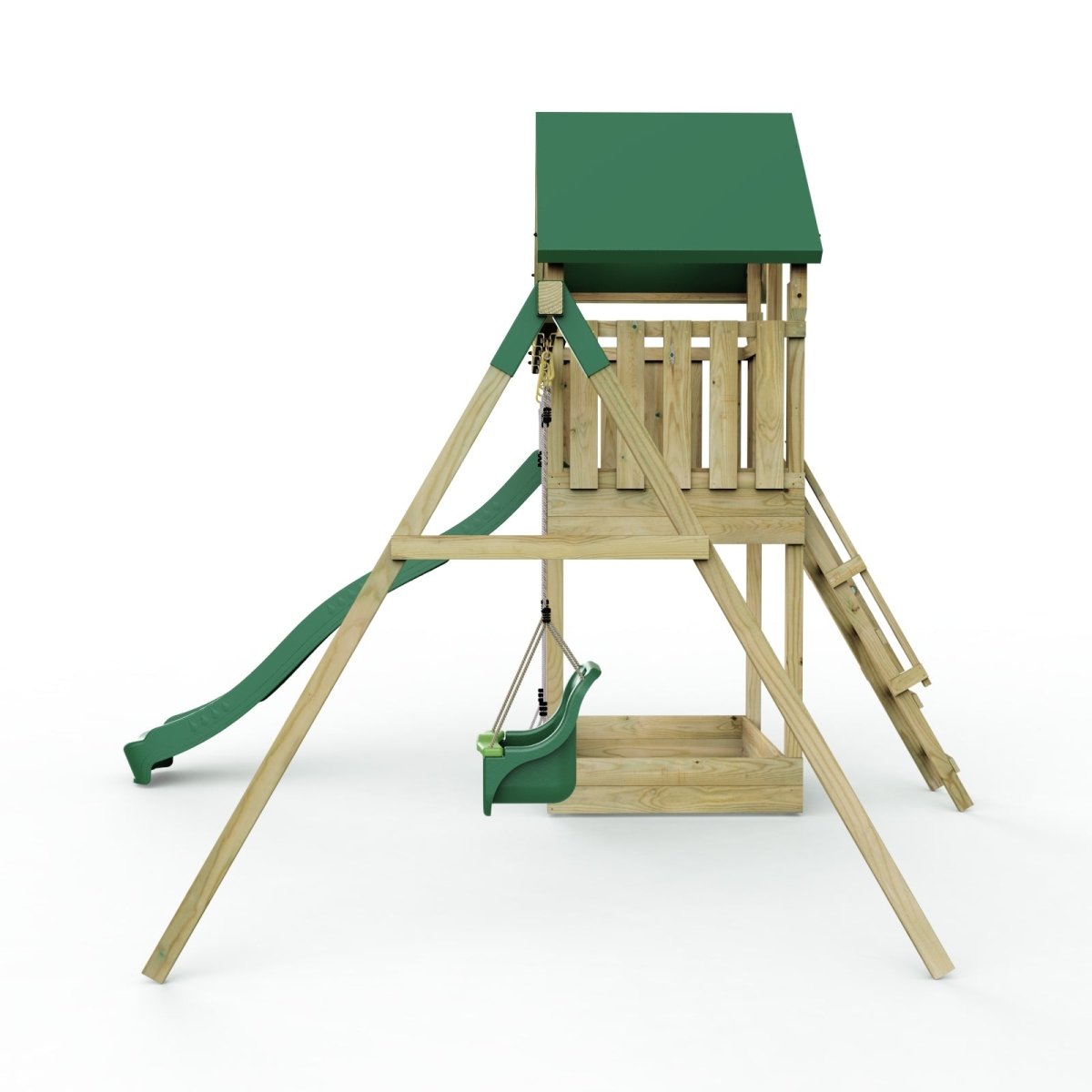 Rebo Modular Wooden Climbing Frame Adventure Playset - Swing Haldon