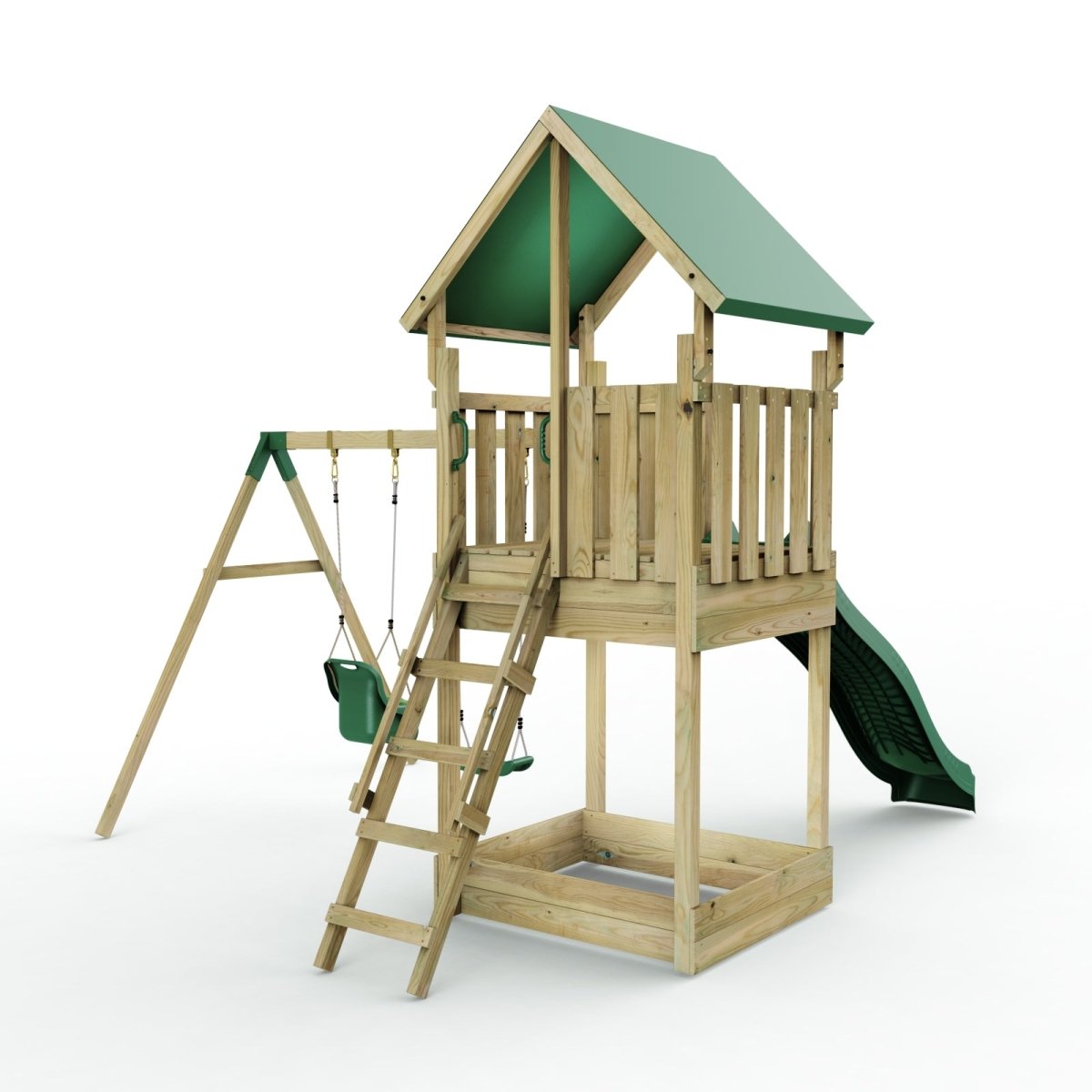 Rebo Modular Wooden Climbing Frame Adventure Playset - Swing Haldon
