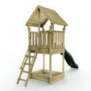 Rebo Modular Wooden Climbing Frame Adventure Playset - Tower with Wooden Roof