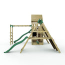 Rebo Modular Wooden Climbing Frame Playset - M27 Double Swing, Monkey Bars & Den