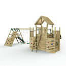 Rebo Modular Wooden Climbing Frame Playset - M27 Double Swing, Monkey Bars & Den