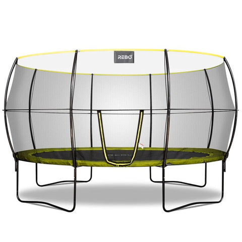 Rebo Oval Base Jump 2 10 X 14FT Trampoline With Enclosure Rebo Oval Base Jump 2 10 X 14FT Trampoline With Enclosure