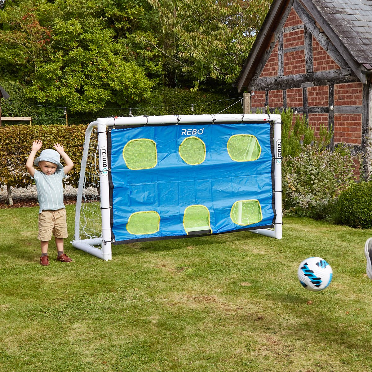 Rebo Portable PVC Football Goal with Training Kit - 6 x 4 FT