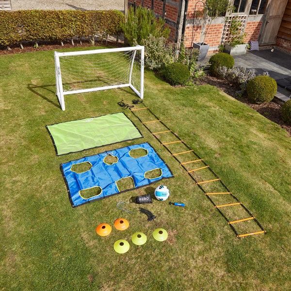 Rebo Portable PVC Football Goal with Training Kit - 6 x 4 FT