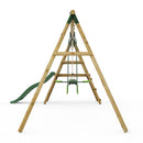 Rebo Saturn Wooden Swing Set with Platform and Slide