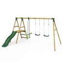 Rebo Saturn Wooden Swing Set with Platform and Slide