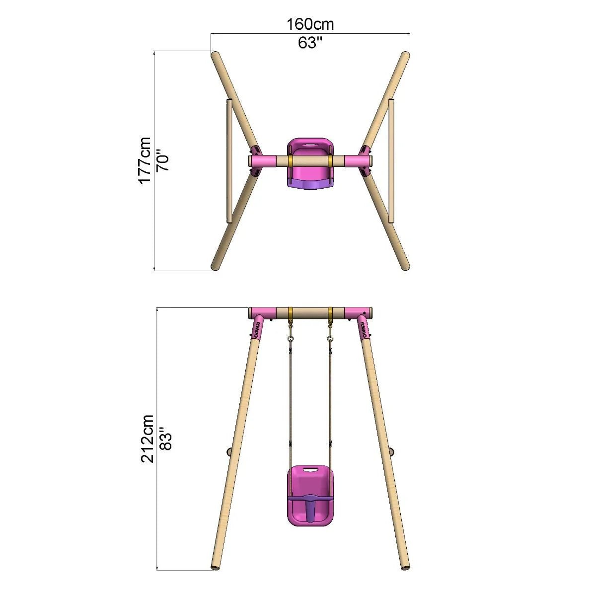 Rebo Single Swing Set - Pluto Purple