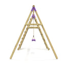 Rebo Single Swing Set with Climbing Wall - Aria Purple