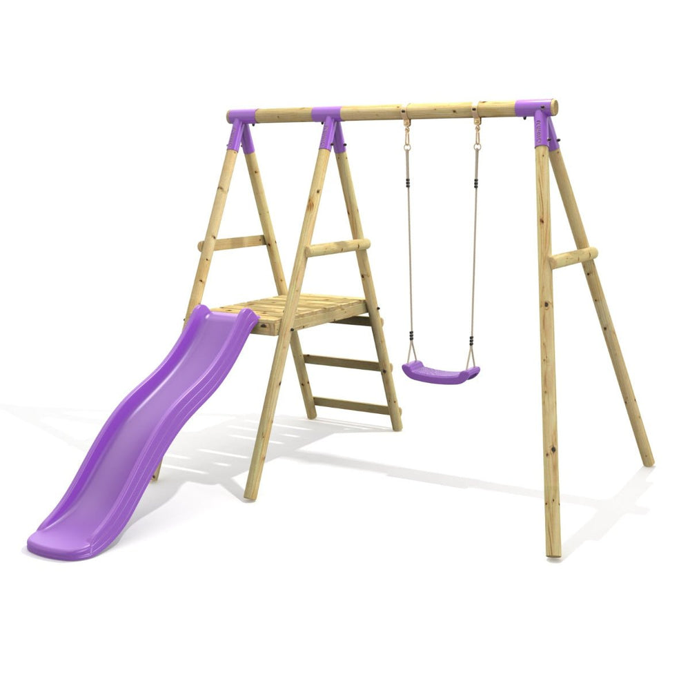 Rebo Single Swing Set with Slide - Apollo Purple