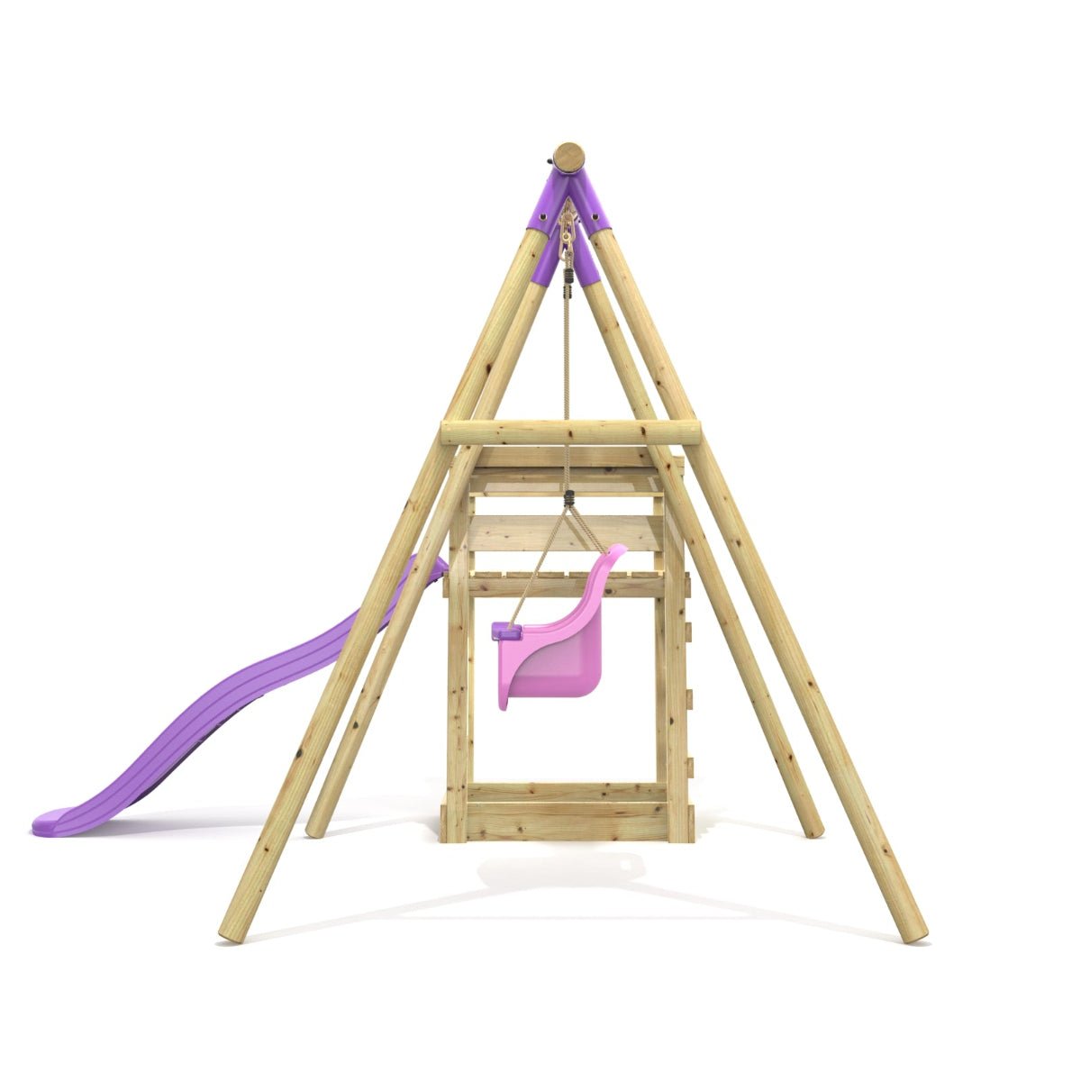 Rebo Single Swing Set with Slide - Pluto Purple