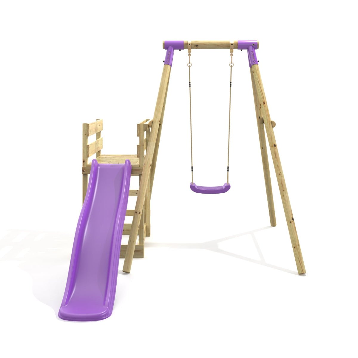 Rebo Single Swing Set with Slide - Solar Purple