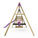 Rebo Triple Swing Set with Slide - Halley Purple