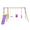 Rebo Triple Swing Set with Slide - Voyager Purple
