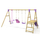 Rebo Triple Swing Set with Slide - Voyager Purple