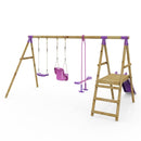 Rebo Triple Swing Set with Slide - Voyager Purple