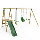 Rebo Voyager Wooden Swing Set with Platform and Slide