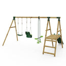 Rebo Voyager Wooden Swing Set with Platform and Slide
